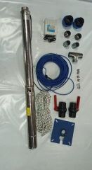 Impo Sk 409/14 3HP Krom Başlıklı  25 MT Yassı Kablolu ve Panolu 50 mt Halatlı Çift Vanalı Akıtma Başlıklı Monofaze Takım Dalgıç Pompa