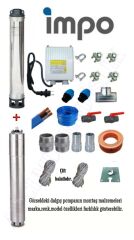 Impo Sk 415/08 3HP Technoplast Başlıklı  15 MT Yassı Kablolu ve Panolu 30 mt Halatlı Çift Vanalı Akıtma Başlıklı Monofaze Takım Dalgıç Pompa