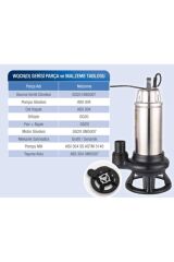 Diamond Wqcnd10-11 Serisi Kirli Ve Atık Sular Için Parçalayıcı Bıçaklı Dalgıç Pompa 1hp 220v