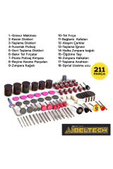 Pgs-211 6 Kademe Devir Ayarlı Gravür Hobi Taşlama Seti Şaft Hediyeli Çantalı 211 Parça