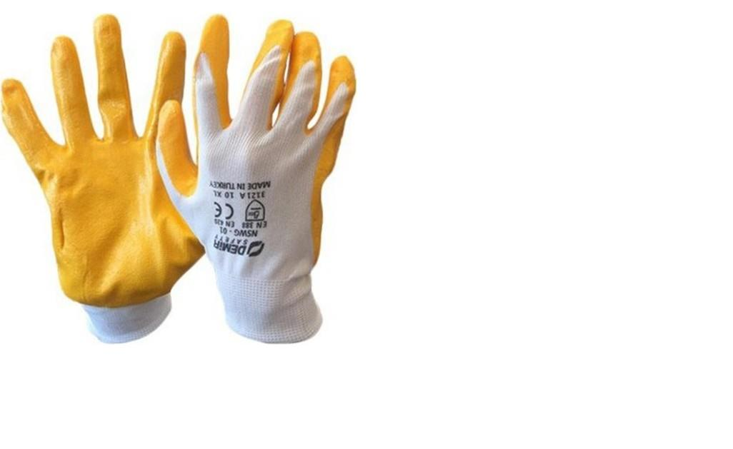 Demir Safety - Sarı/beyaz Iş Eldiveni Size-10 Xl 10 Adet