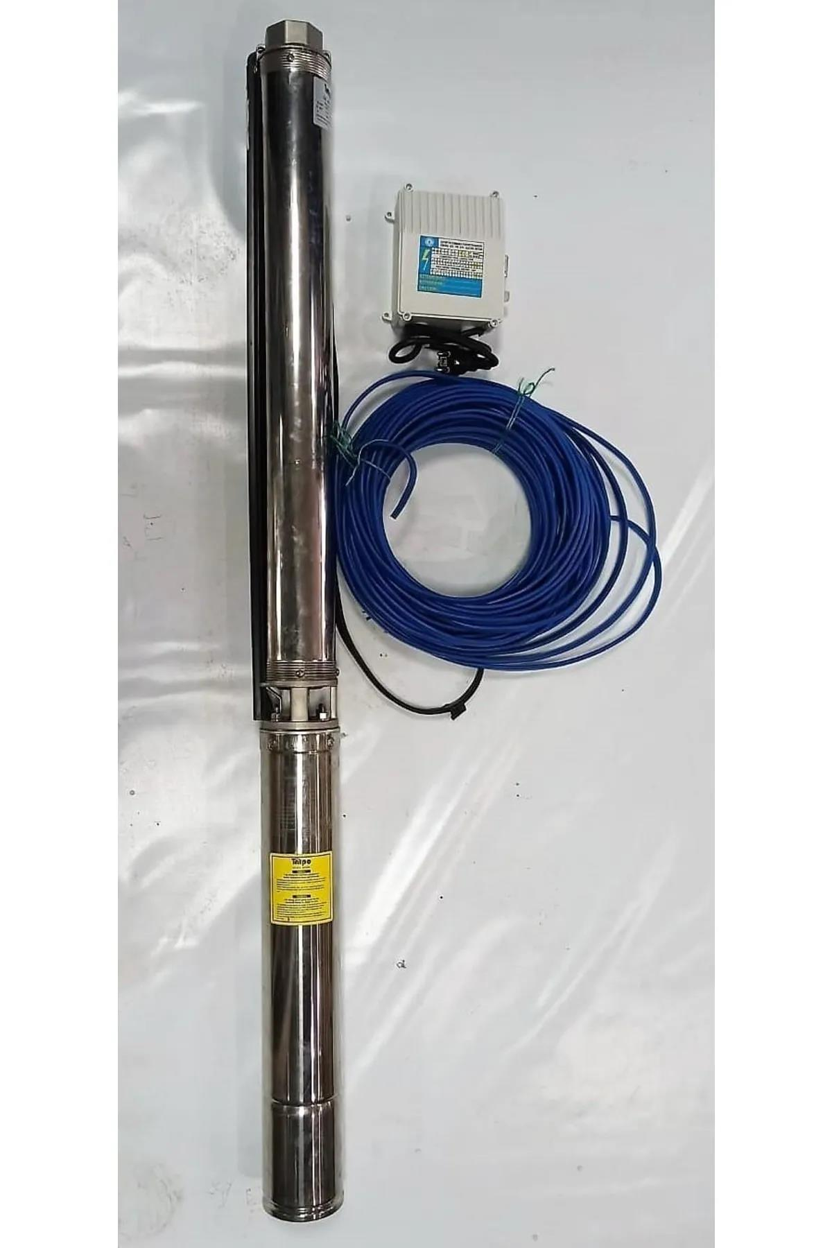 Impo Sk 402/14 Krom Başlıklı Derin Kuyu  1 Hp Monofaze Motorlu 40 mt Kablolu Panolu Dalgıç Pompa