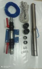 4SD6/8 1 HP ALARKO TRİFAZE 45 MT YASSI KABLOLU  90 MT HALATLI ÇİFT VANALI AKITMA BAŞLIKLI TAKIM DALGIÇ POMPA