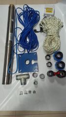 4SDM2/16 1HP ALARKO 20 MT YASSI KABLOLU VE PANOLU 40 MT HALATLI ÇİFT VANALI AKITMA BAŞLIKLI MONOFAZE TAKIM DALGIÇ POMPA
