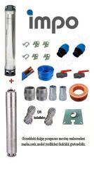 Impo Sk 404/27 3HP Technoplast Başlıklı  80 MT Yassı Kablolu ve Panolu 160 mt Halatlı Çift Vanalı Akıtma Başlıklı Trifaze Takım Dalgıç Pompa