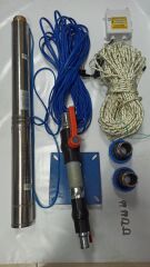 4SDM4/24 3 HP ALARKO 40 MT YASSI KABLOLU VE PANOLU 80 MT HALATLI ÇİFT VANALI AKITMA BAŞLIKLI MONOFAZE TAKIM DALGIÇ POMPA