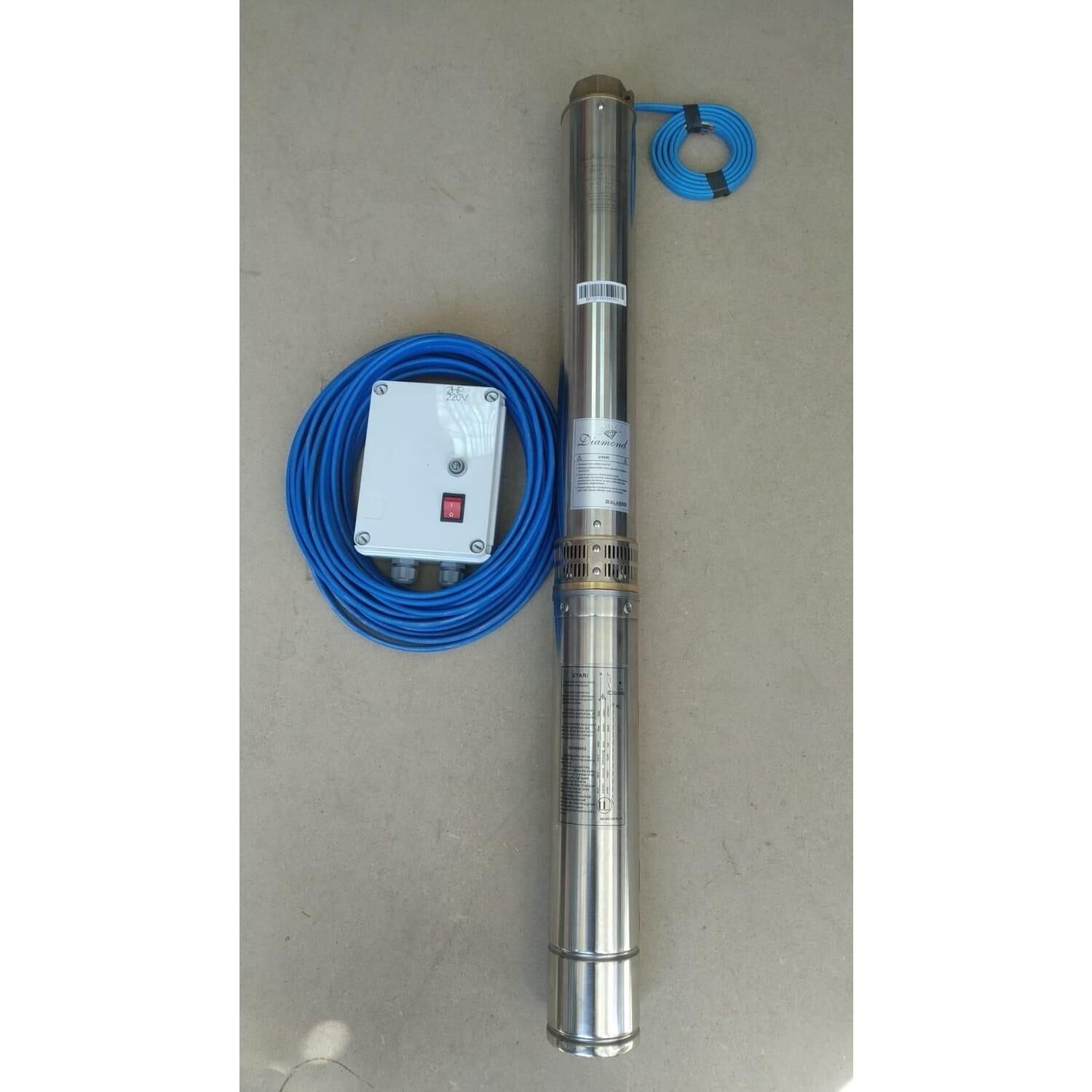 4SDM 16/6 2HP ALARKO MONOFAZE 15 MT KABLOLU VE PANOLU TAKIM DALGIÇ POMPA