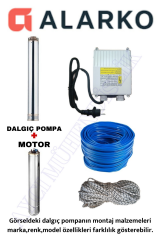 Alarko 0,75 Hp Derin Kuyu Dalgıç Pompa (kablolu, Halat Ve Pano Dahil) Al4sd4/8