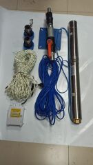 4SDM10/10 2HP ALARKO 50 MT YASSI KABLOLU VE PANOLU 100 MT HALATLI ÇİFT VANALI AKITMA BAŞLIKLI MONOFAZE TAKIM DALGIÇ POMPA