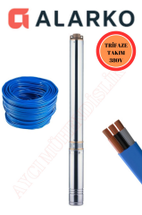 4SD16/9 3HP ALARKO TRİFAZE 45 MT KABLOLU  TAKIM DALGIÇ POMPA