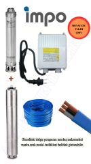 Impo Sk 408/14 Krom Başlıklı Derin Kuyu  3 Hp Monofaze Motorlu 25 mt Kablolu Panolu Dalgıç Pompa