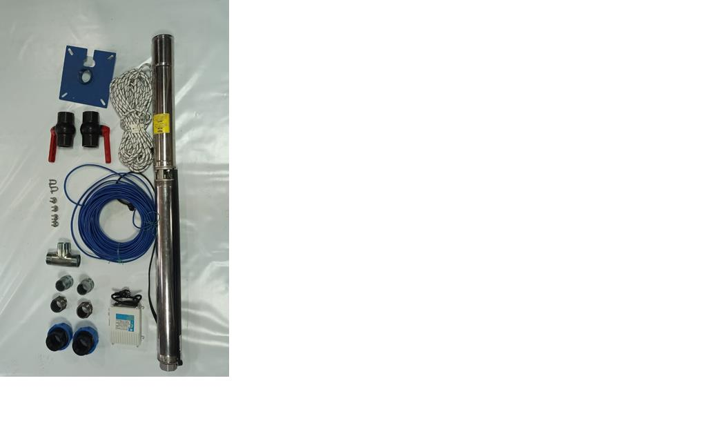 Impo Sk 404/10 1HP Krom Başlıklı  15 MT Yassı Kablolu ve Panolu 30 mt Halatlı Çift Vanalı Akıtma Başlıklı Monofaze Takım Dalgıç Pompa