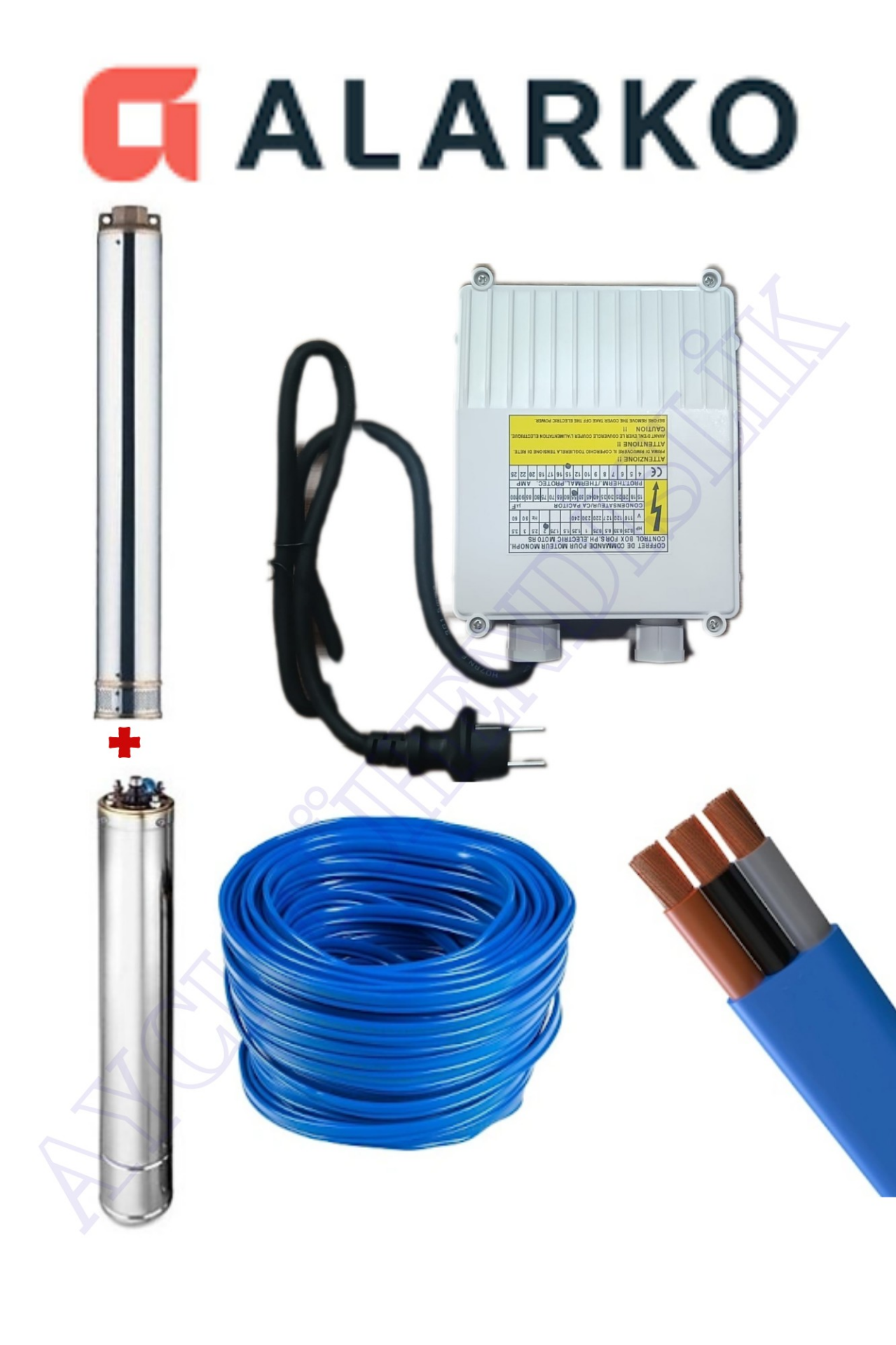 Alarko 2 Hp 10 Kademe Derin Kuyu Dalgıç Pompa(30mt Kablolu Ve Pano Dahil)montaja Hazır Tak Çalıştır